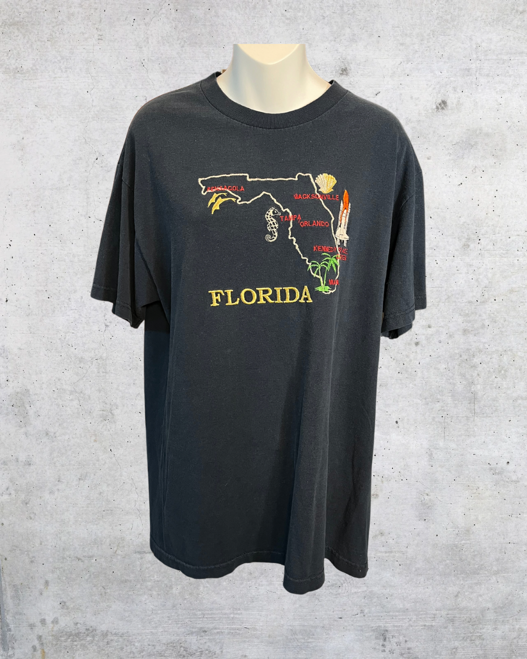 Vintage Florida Embroidered Tourist Tee - Large