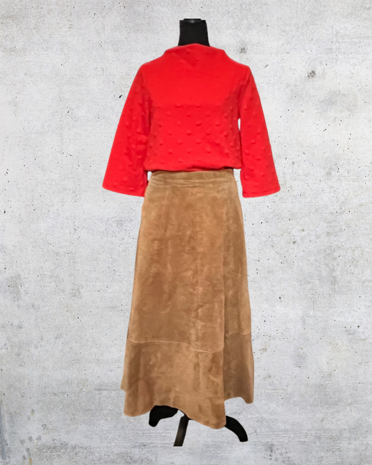 Vintage 70s Bagatelle Suede Skirt -Medium