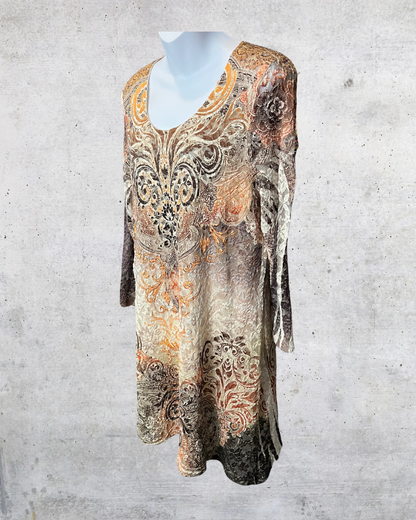Cal Style Burnout Velvet Dress