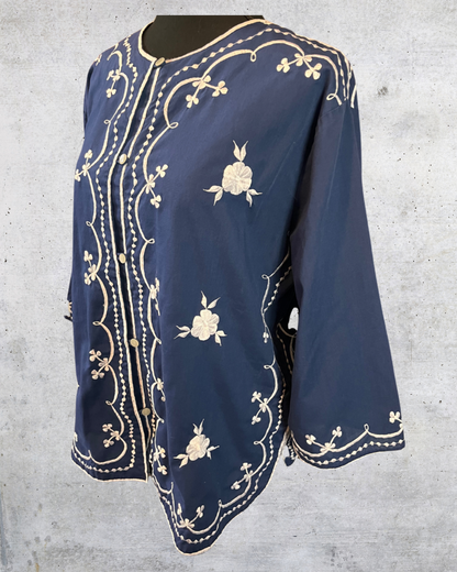 Blue Bayou Embroidered Blouse