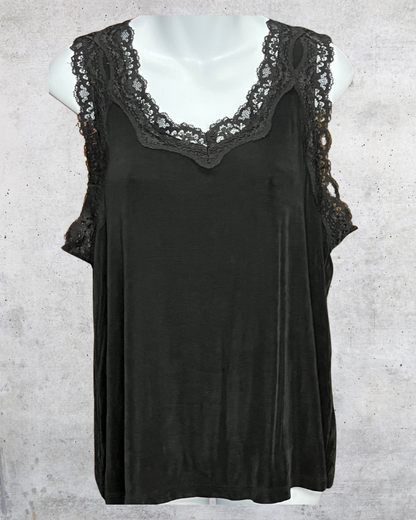Mirasol Black Lace-Trim Tank