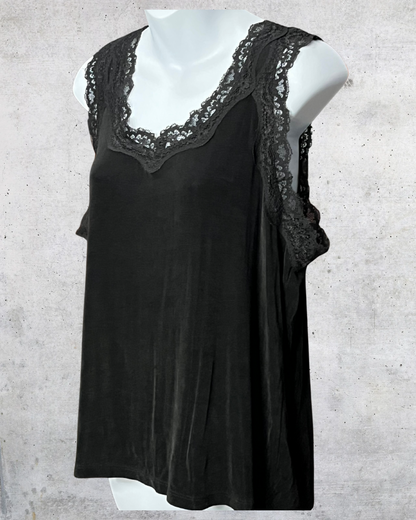 Mirasol Black Lace-Trim Tank