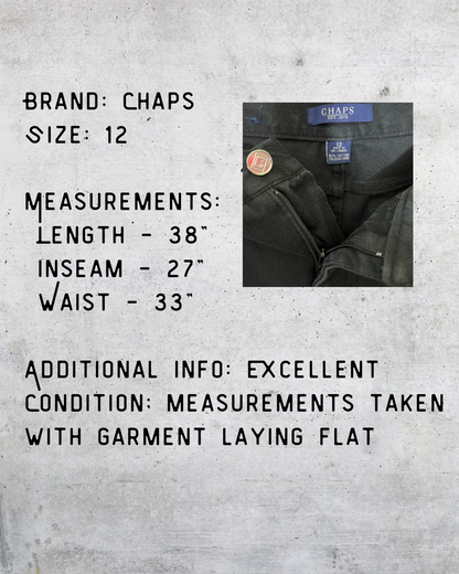 Chaps Classic Fit Black Stretch Pants