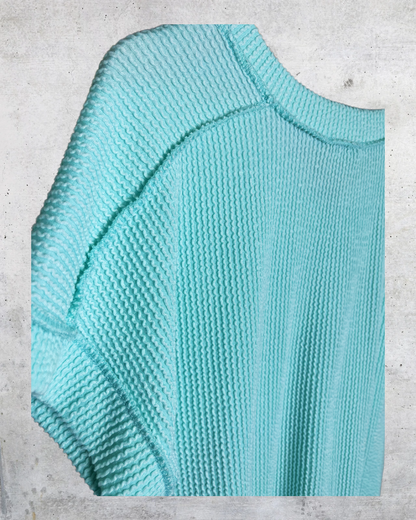 Heimish USA Ribbed V-Neck Tee in Mint