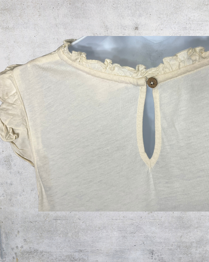 Vanilla Lace Flutter Sleeve Blouse