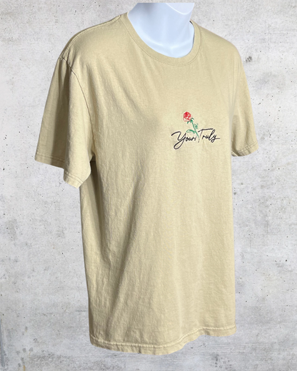 Yours Truly Embroidered Rose Tee