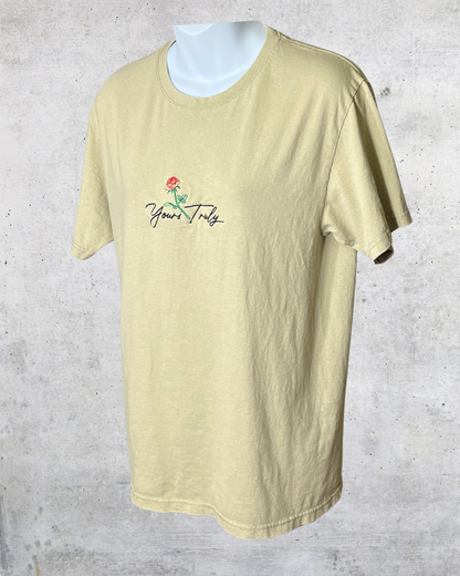 Yours Truly Embroidered Rose Tee