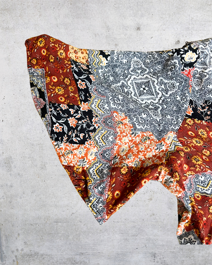 Polly & Esther Patchwork Tie-Front Top