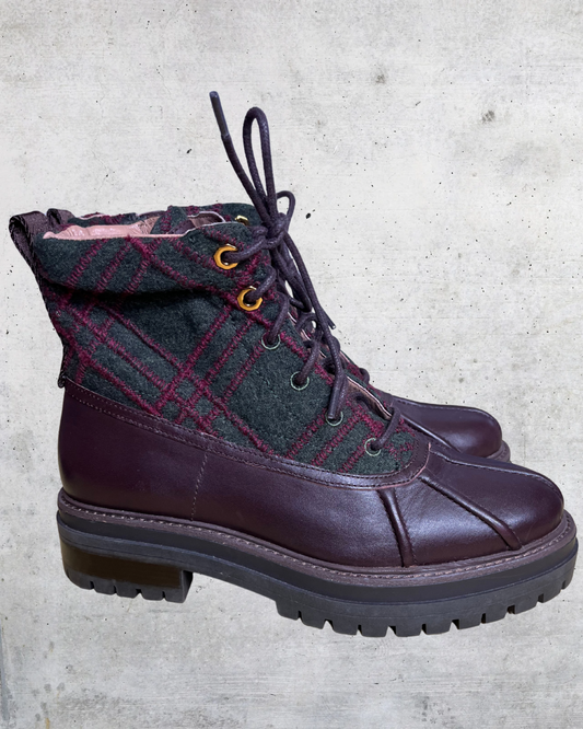 Louise et Cie Plaid Combat Boots - 8