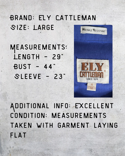 Ely Cattleman Western Snap Button Shirt - Large