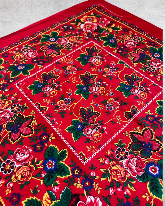 Scarlet Bloom Vintage Bandana