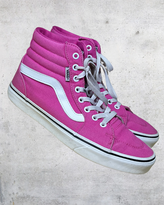 Vans Sk8-Hi Hot Pink Canvas Sneakers – Women’s 9