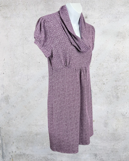 Heart Soul Plum Knit Cowl Neck Dress - Large