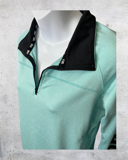 PINK Mint Quarter Zip Pullover - Medium