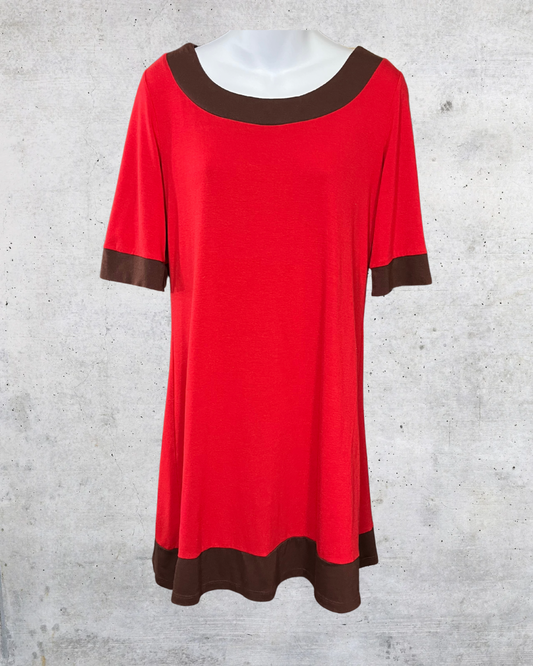 Duck Head Retro Red & Brown Colorblock Dress