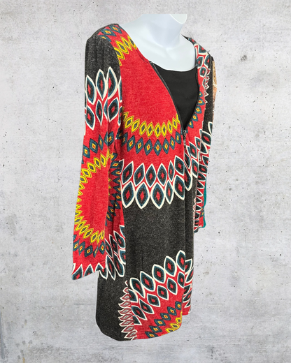 Aryeh Retro Zip-Front Knit Dress - Medium