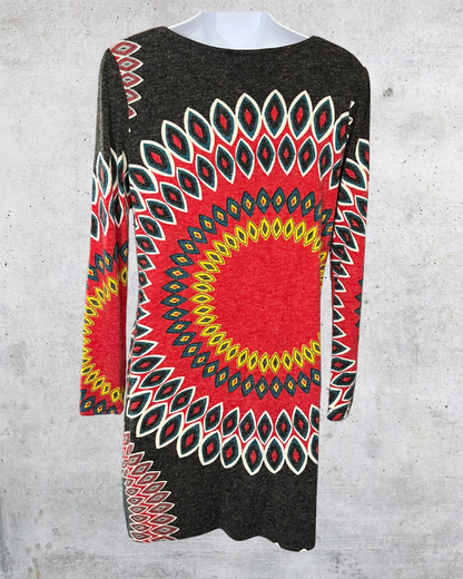 Aryeh Retro Zip-Front Knit Dress - Medium