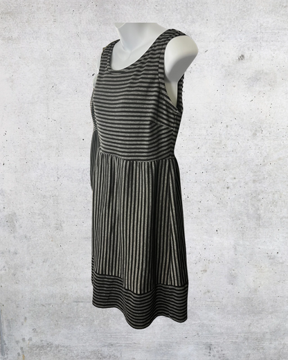 Daisy Fuentes Striped Fit & Flare Dress - Medium