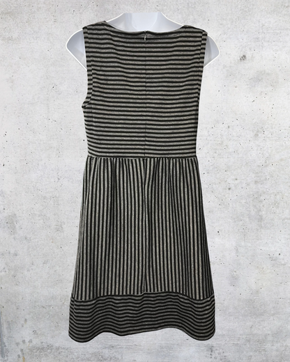 Daisy Fuentes Striped Fit & Flare Dress - Medium