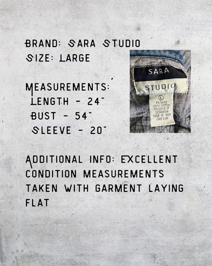Sara Studio Quilted Denim Jacket Garden Stitch Edition - Large