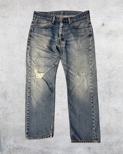 Levi’s 505 Distressed Straight Leg Jeans - 36x30