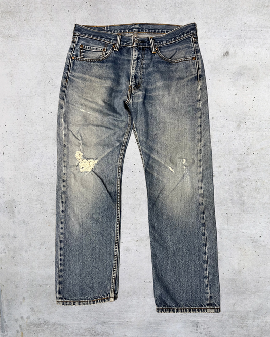 Levi’s 505 Distressed Straight Leg Jeans - 36x30