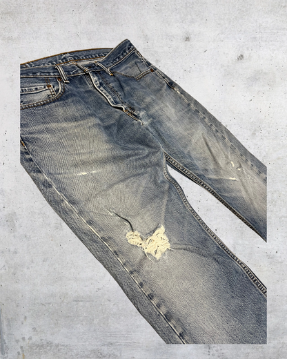 Levi’s 505 Distressed Straight Leg Jeans - 36x30
