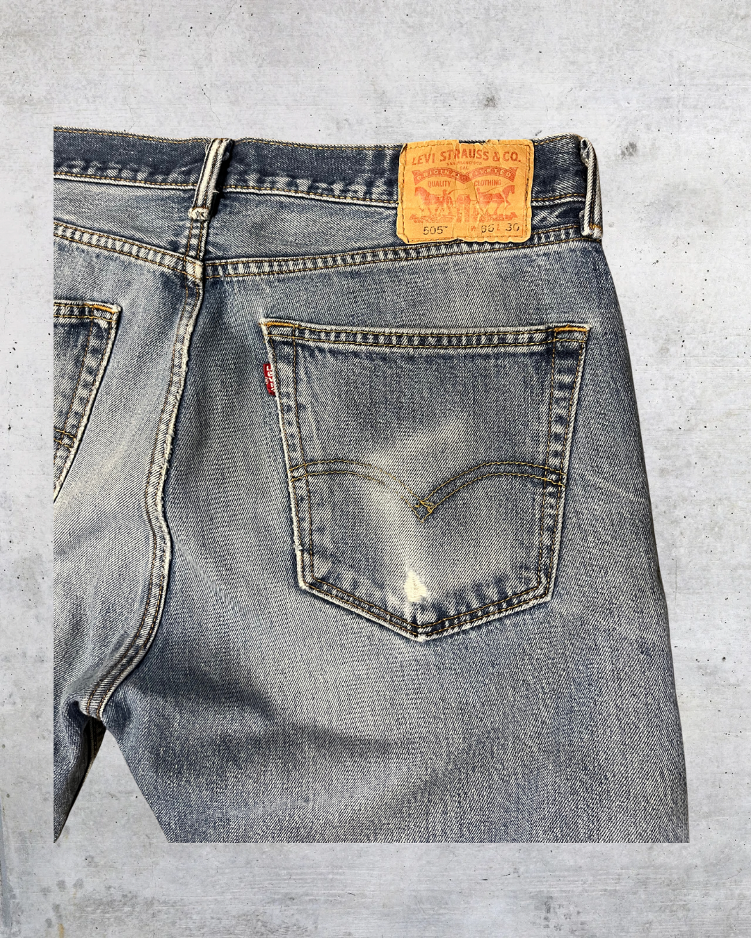 Levi’s 505 Distressed Straight Leg Jeans - 36x30