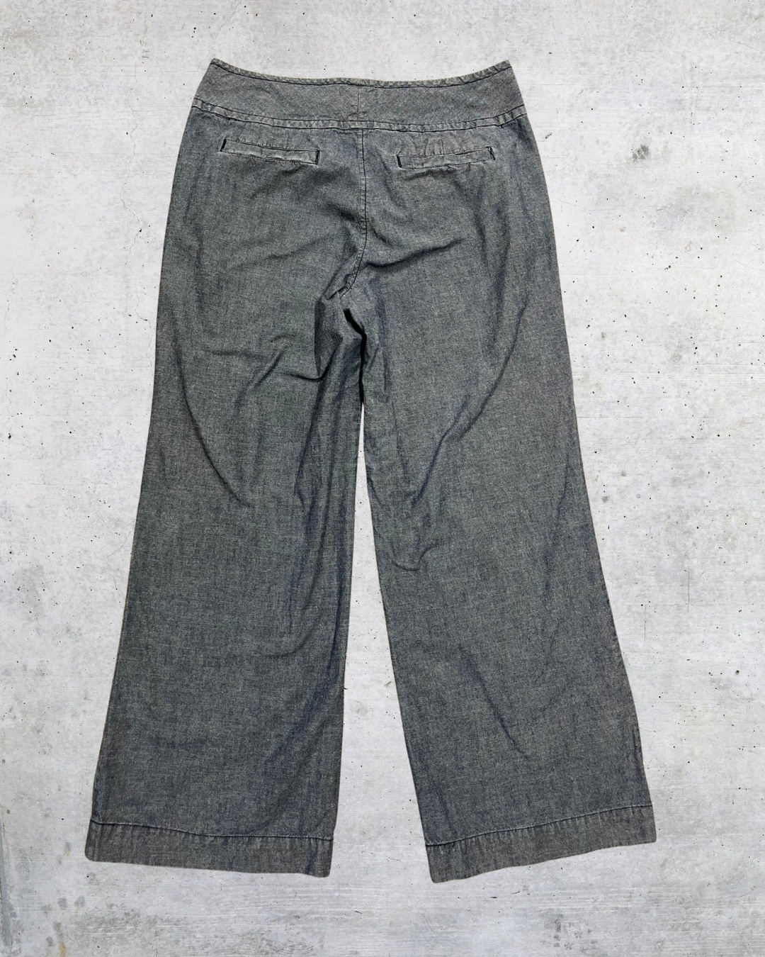 Mandarin Blue Sailor Button Wide-Leg Pants - Size 10