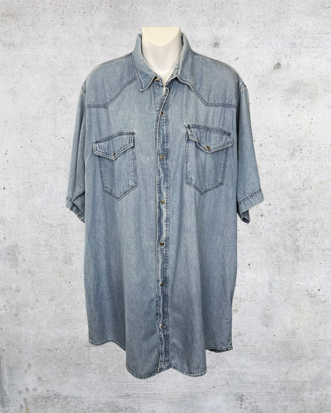 Real Work Wear Denim Western Shirt - Large Tall
