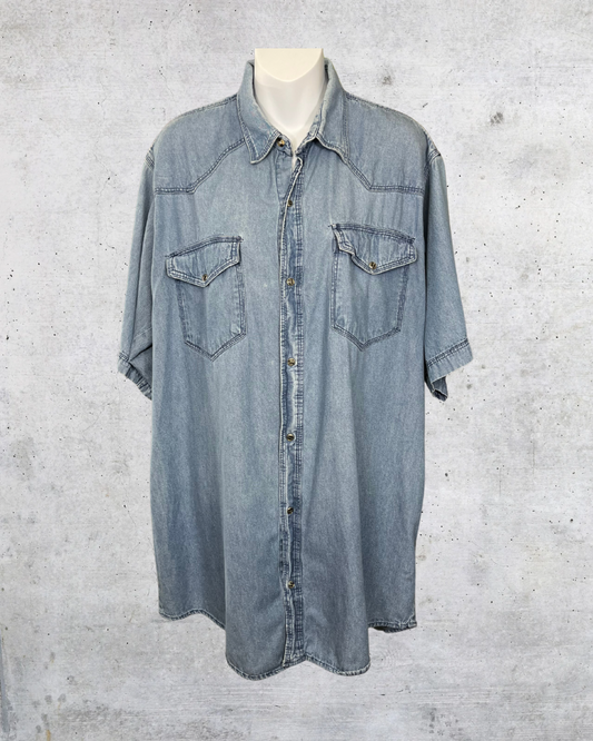 Real Work Wear Denim Western Shirt - Large Tall