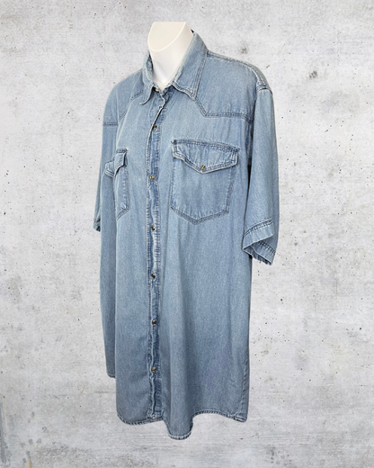 Real Work Wear Denim Western Shirt - Large Tall