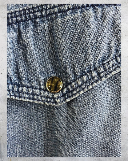 Real Work Wear Denim Western Shirt - Large Tall