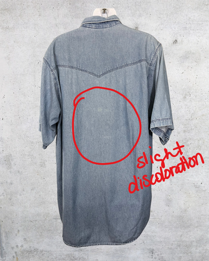 Real Work Wear Denim Western Shirt - Large Tall