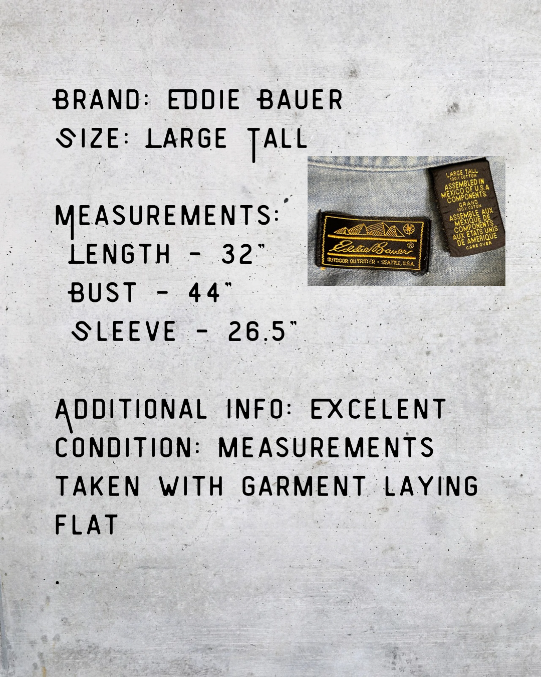 Eddie Bauer Light Wash Denim Button-Up - Large Tall