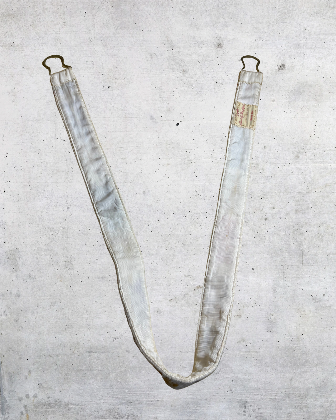 Vintage Handmade Embroidered Belt with Brass Rings - Small