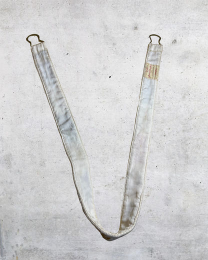 Vintage Handmade Embroidered Belt with Brass Rings - Small