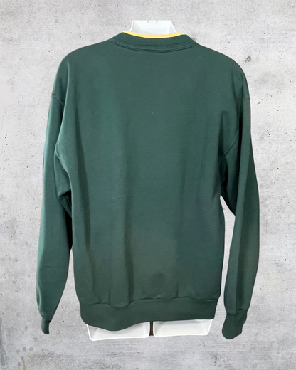 90s Vintage Forest Green Morning Sun Bird Feeder Sweatshirt – Large