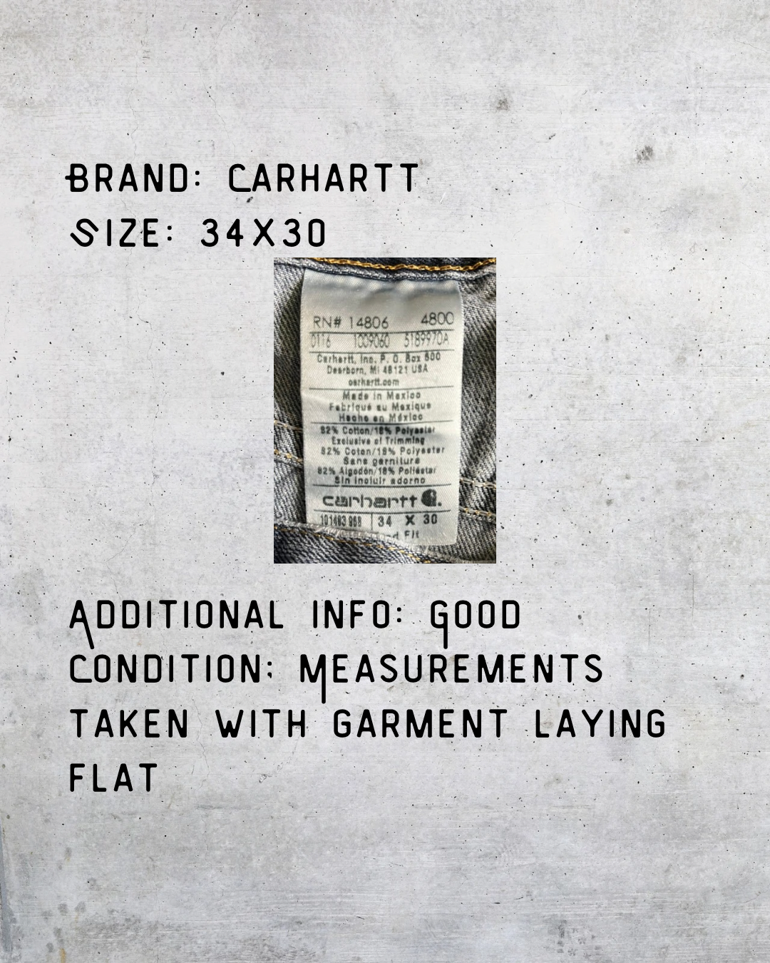 Carhartt Relaxed Fit Faded Work Jeans - 34x30