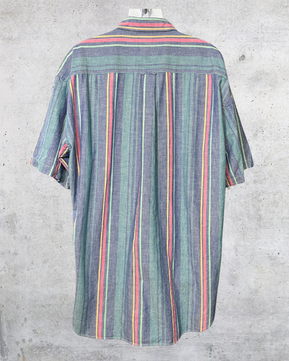 1990s Chaps Ralph Lauren Multicolor Striped Button-Up - Large