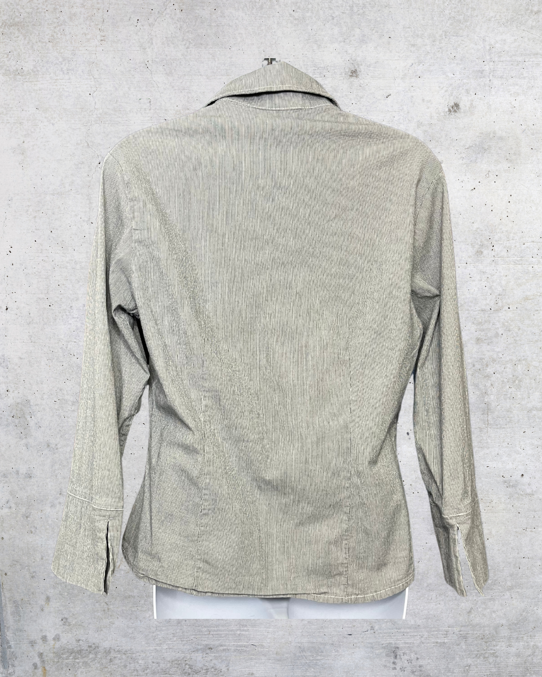 French Dressing Micro-Stripe Button-Up Shirt - Size 6