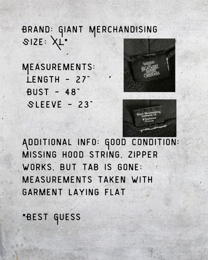 Jack Skellington Full-Face Zip Hoodie - XL