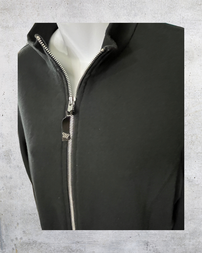 Black Minimalist Zip-Up Jacket - Medium