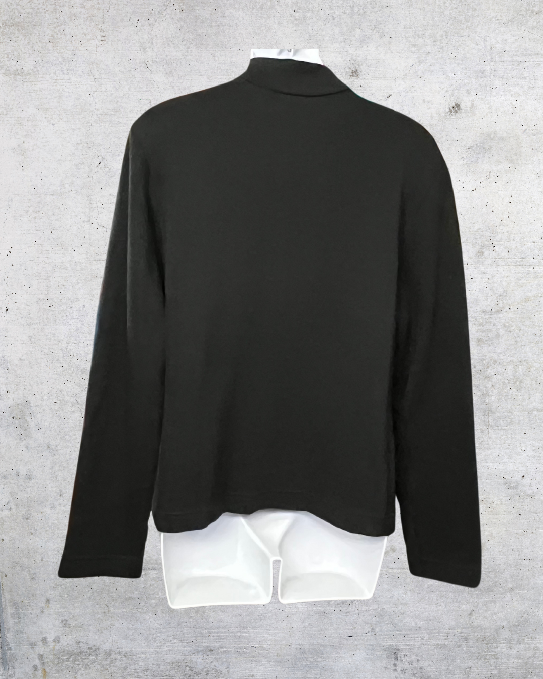 Black Minimalist Zip-Up Jacket - Medium