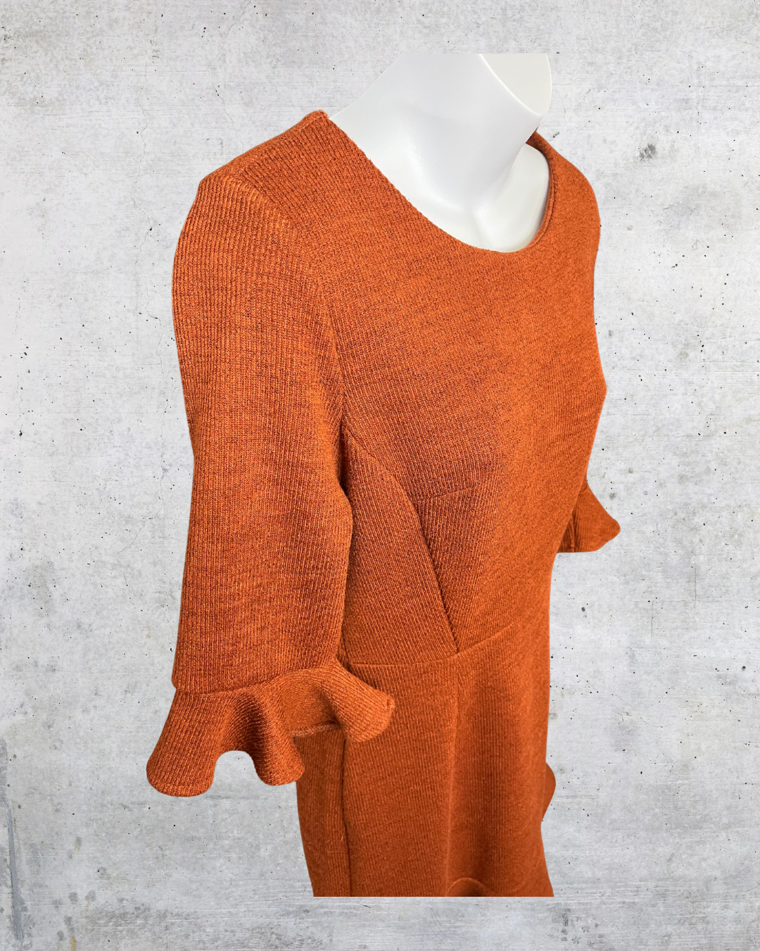 Rusty Ruffle Knit Fit & Flare Dress - Large