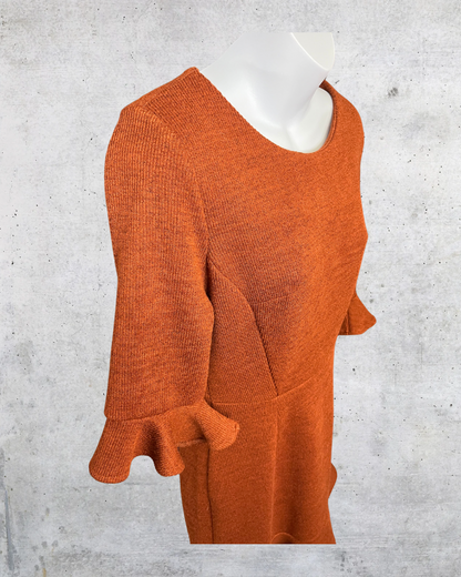 Rusty Ruffle Knit Fit & Flare Dress - Large