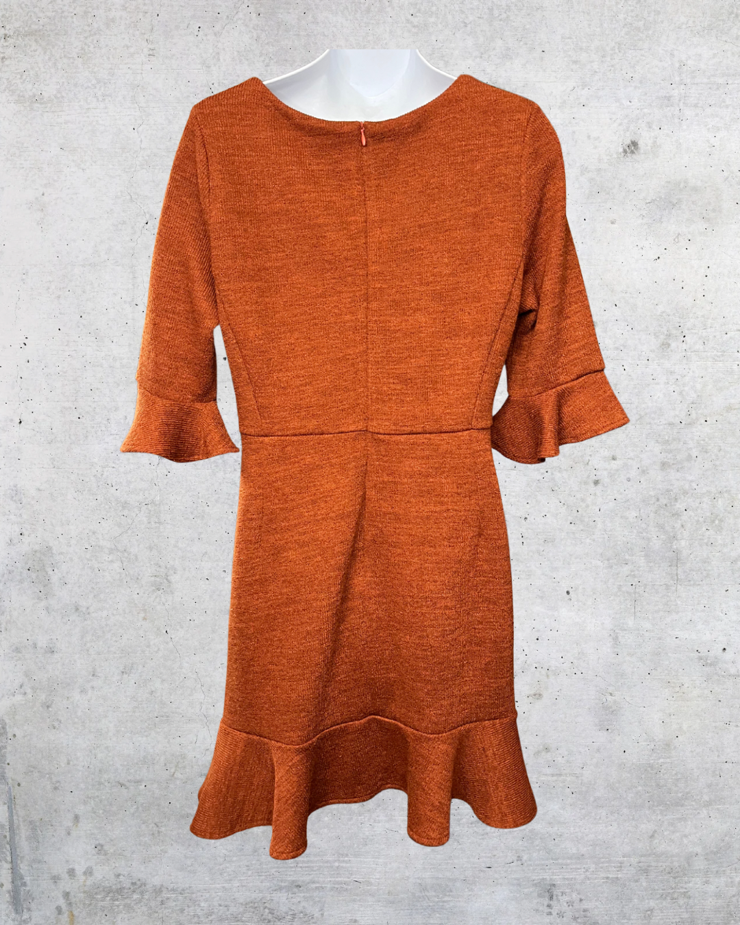 Rusty Ruffle Knit Fit & Flare Dress - Large