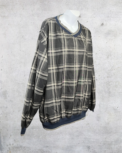 Greg Norman Plaid Windbreaker Pullover – Large