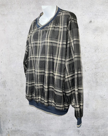 Greg Norman Plaid Windbreaker Pullover – Large