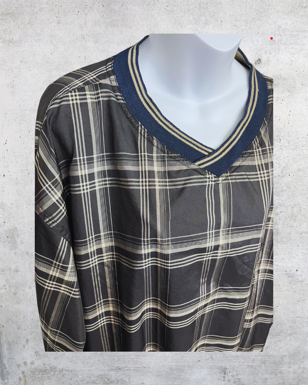 Greg Norman Plaid Windbreaker Pullover – Large